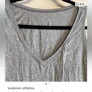 Lululemon Athletica Heather Gray V-Neck Tank Top